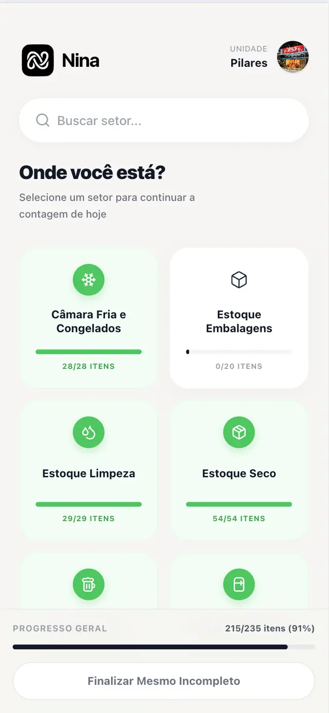 Contagem de estoque
