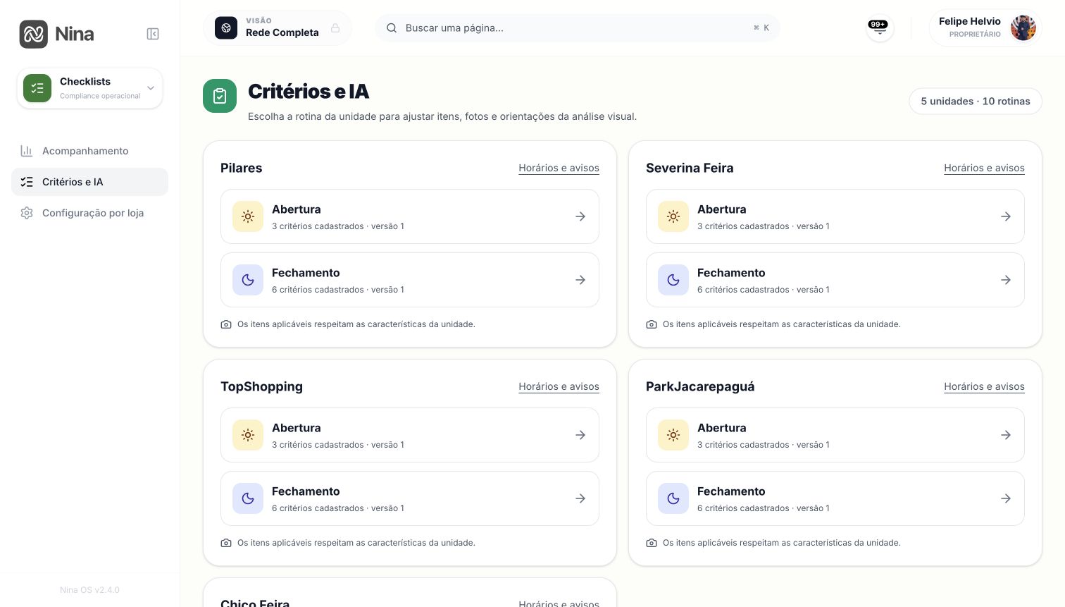 Checklists e planos de ação