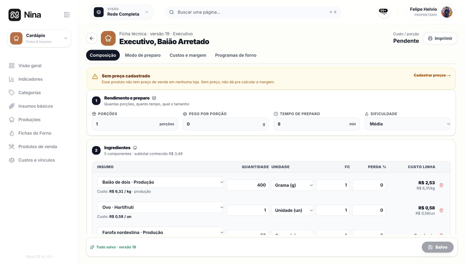 Ficha técnica completa