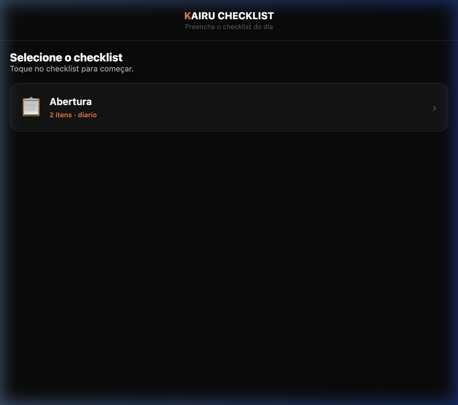 Tela do Kairu Checklist